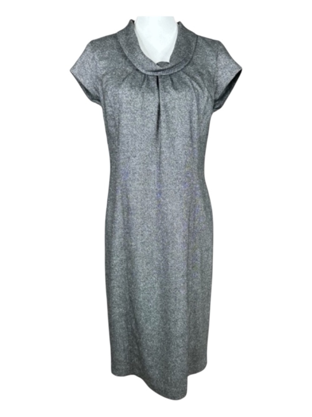 TALBOTS Tweed Wool Blend Midi Dress, Cap Sleeves, Lined, Size 6.